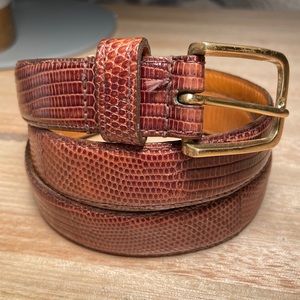 Brooks Brothers Genuine Lizard brown belt 32